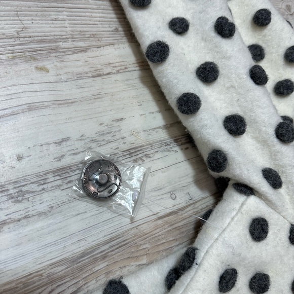 ModCloth Wool Salient Polka Dot Wool Blend Coat in Grey and White - Size 1x - Picture 8 of 16